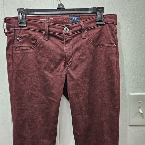 Adriano GoldSchmied "The Legging Ankle" Super Skinny Burgundy Pants Size 28R - Picture 2 of 9